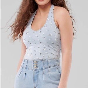 Light Blue Floral Halter Top!